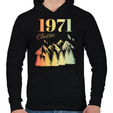 PRINTFASHION 1971 - Férfi kapucnis pulóver - Fekete