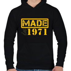 PRINTFASHION 1971 - Férfi kapucnis pulóver - Fekete