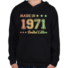 PRINTFASHION 1971 - Gyerek kapucnis pulóver - Fekete gyerek pulóver, kardigán