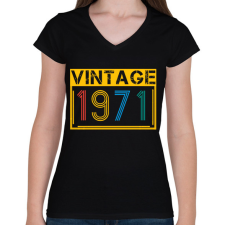 PRINTFASHION 1971 - Női V-nyakú póló - Fekete női póló