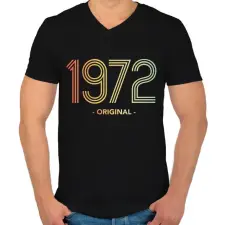 PRINTFASHION 1972 - Férfi V-nyakú póló - Fekete férfi póló