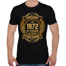 PRINTFASHION 1972 január 51 éves szülinap awesome - Férfi póló - Fekete férfi póló