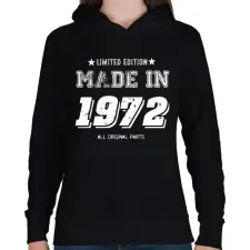 PRINTFASHION 1972 - Női kapucnis pulóver - Fekete női pulóver, kardigán