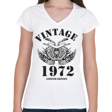 PRINTFASHION 1972 - Női V-nyakú póló - Fehér