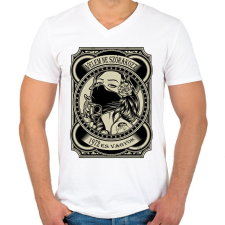 PRINTFASHION 1972 Velem ne szórakozz - Férfi V-nyakú póló - Fehér férfi póló