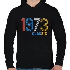 PRINTFASHION 1973 - Férfi kapucnis pulóver - Fekete férfi pulóver, kardigán