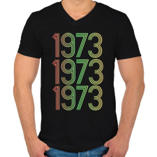 PRINTFASHION 1973 - Férfi V-nyakú póló - Fekete férfi póló