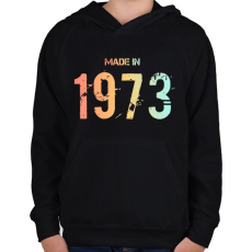 PRINTFASHION 1973 - Gyerek kapucnis pulóver - Fekete