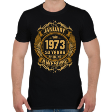 PRINTFASHION 1973 január 50 éves szülinap awesome - Férfi póló - Fekete férfi póló