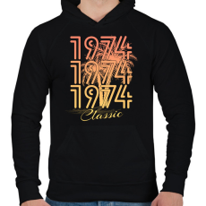 PRINTFASHION 1974 - Férfi kapucnis pulóver - Fekete