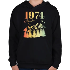 PRINTFASHION 1974 - Gyerek kapucnis pulóver - Fekete