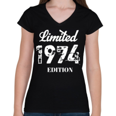 PRINTFASHION 1974 - Női V-nyakú póló - Fekete