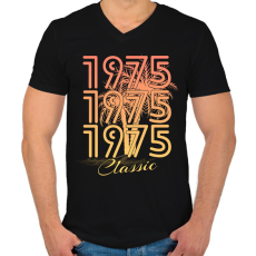 PRINTFASHION 1975 - Férfi V-nyakú póló - Fekete