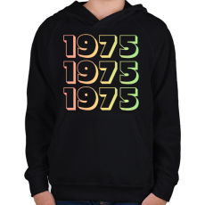 PRINTFASHION 1975 - Gyerek kapucnis pulóver - Fekete