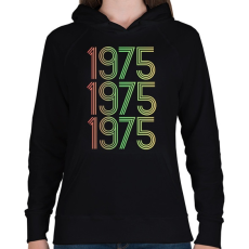 PRINTFASHION 1975 - Női kapucnis pulóver - Fekete