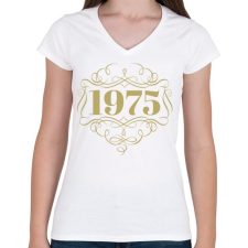PRINTFASHION 1975 - Női V-nyakú póló - Fehér női póló
