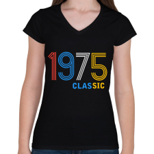 PRINTFASHION 1975 - Női V-nyakú póló - Fekete női póló