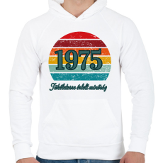 PRINTFASHION 1975 retro kör háttér - Férfi kapucnis pulóver - Fehér
