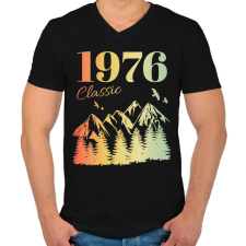 PRINTFASHION 1976 - Férfi V-nyakú póló - Fekete férfi póló