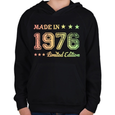 PRINTFASHION 1976 - Gyerek kapucnis pulóver - Fekete