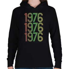 PRINTFASHION 1976 - Női kapucnis pulóver - Fekete