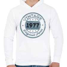 PRINTFASHION 1977 - Férfi kapucnis pulóver - Fehér férfi pulóver, kardigán