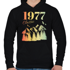 PRINTFASHION 1977 - Férfi kapucnis pulóver - Fekete