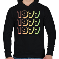 PRINTFASHION 1977 - Férfi kapucnis pulóver - Fekete