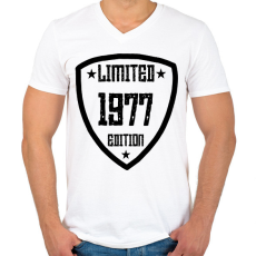 PRINTFASHION 1977 - Férfi V-nyakú póló - Fehér