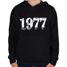 PRINTFASHION 1977 - Gyerek kapucnis pulóver - Fekete gyerek pulóver, kardigán