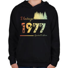 PRINTFASHION 1977 - Gyerek kapucnis pulóver - Fekete