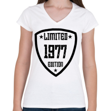 PRINTFASHION 1977 - Női V-nyakú póló - Fehér női póló