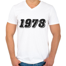 PRINTFASHION 1978 - Férfi V-nyakú póló - Fehér férfi póló