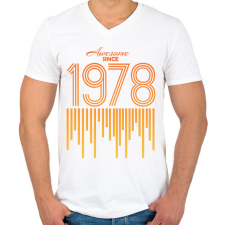 PRINTFASHION 1978 - Férfi V-nyakú póló - Fehér férfi póló