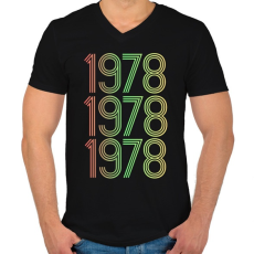 PRINTFASHION 1978 - Férfi V-nyakú póló - Fekete