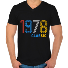 PRINTFASHION 1978 - Férfi V-nyakú póló - Fekete férfi póló