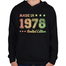 PRINTFASHION 1978 - Gyerek kapucnis pulóver - Fekete