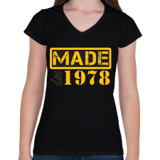 PRINTFASHION 1978 - Női V-nyakú póló - Fekete női póló