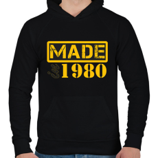 PRINTFASHION 1980 - Férfi kapucnis pulóver - Fekete