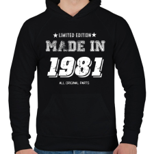 PRINTFASHION 1981 - Férfi kapucnis pulóver - Fekete férfi pulóver, kardigán