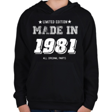 PRINTFASHION 1981 - Gyerek kapucnis pulóver - Fekete
