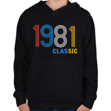 PRINTFASHION 1981 - Gyerek kapucnis pulóver - Fekete