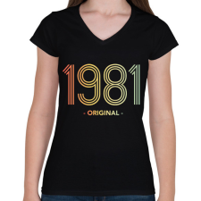 PRINTFASHION 1981 - Női V-nyakú póló - Fekete női póló