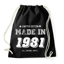 PRINTFASHION 1981 - Sportzsák, Tornazsák - Fekete tornazsák