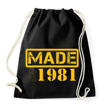 PRINTFASHION 1981 - Sportzsák, Tornazsák - Fekete tornazsák