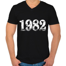 PRINTFASHION 1982 - Férfi V-nyakú póló - Fekete