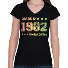 PRINTFASHION 1982 - Női V-nyakú póló - Fekete női póló