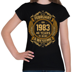 PRINTFASHION 1983 február 40 éves szülinap awesome - Női póló - Fekete