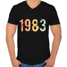 PRINTFASHION 1983 - Férfi V-nyakú póló - Fekete