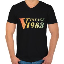 PRINTFASHION 1983 - Férfi V-nyakú póló - Fekete férfi póló